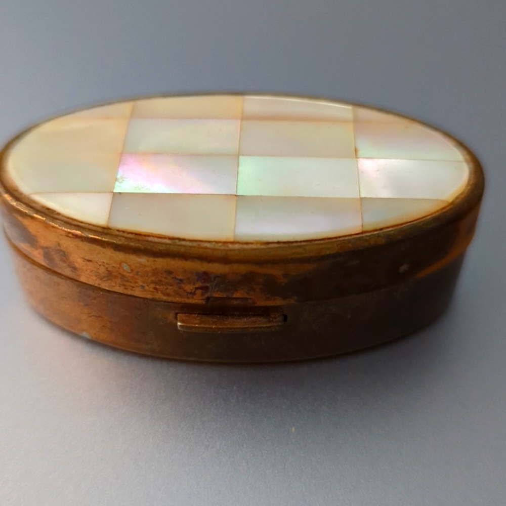 Vintage Max Factor 1940s Mother of Pearl Lipstick Case